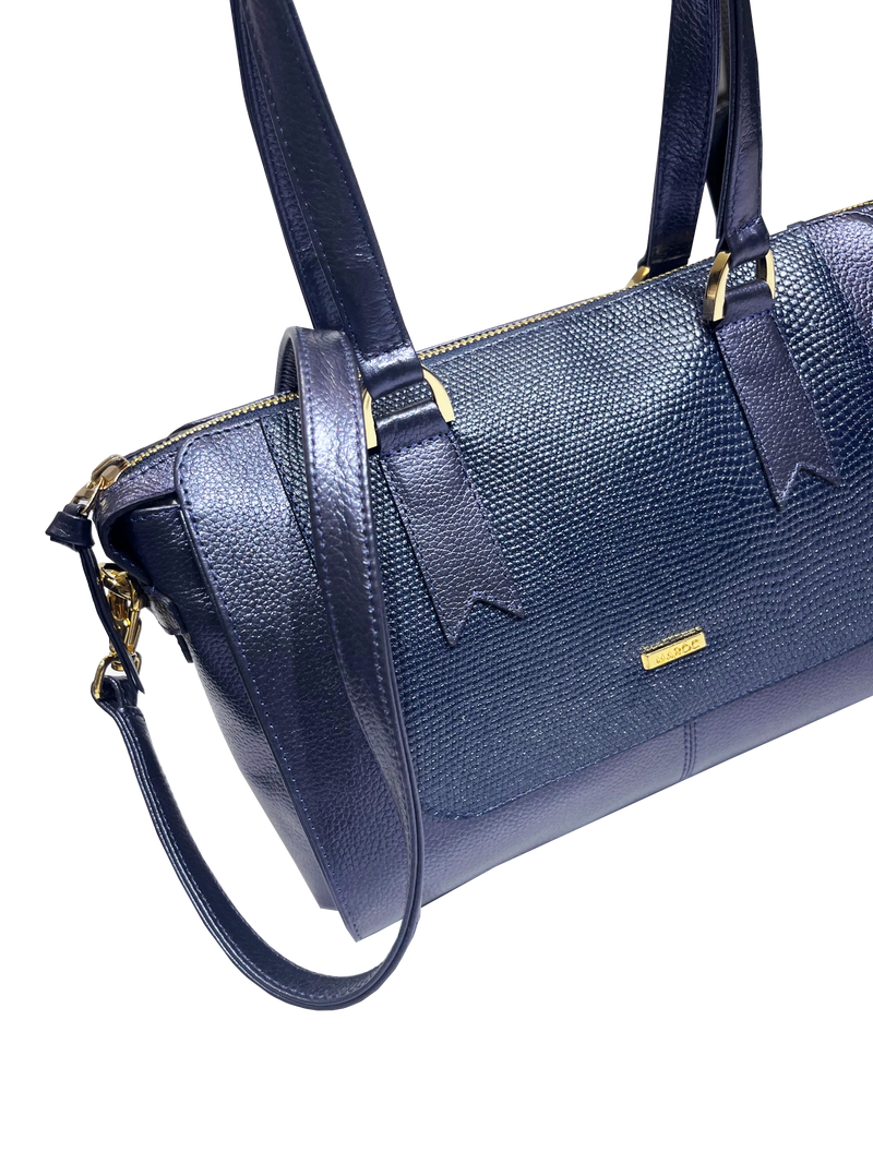 BOLSO MUJER EN CUERO CON BANDOLERA AJUSTABLE Y DESMONTABLE