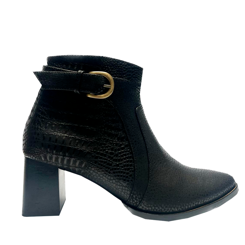 Botin discount cuero negro