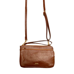 BOLSO MANOS LIBRES DOS COMPARTIMENTO EN CUERO PARA MUJER