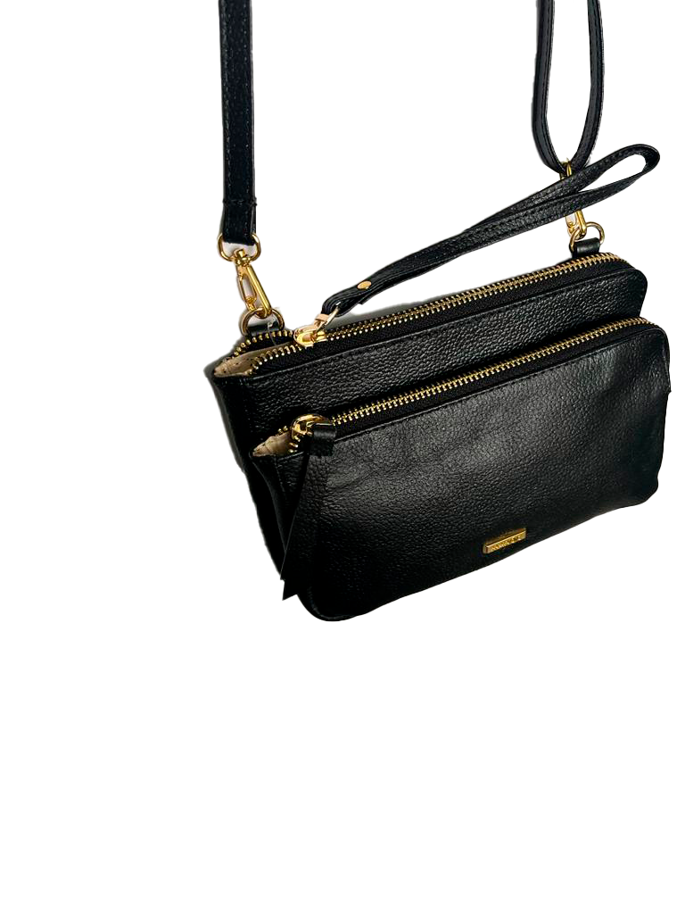 BOLSO MANOS LIBRES DOS COMPARTIMENTO EN CUERO PARA MUJER
