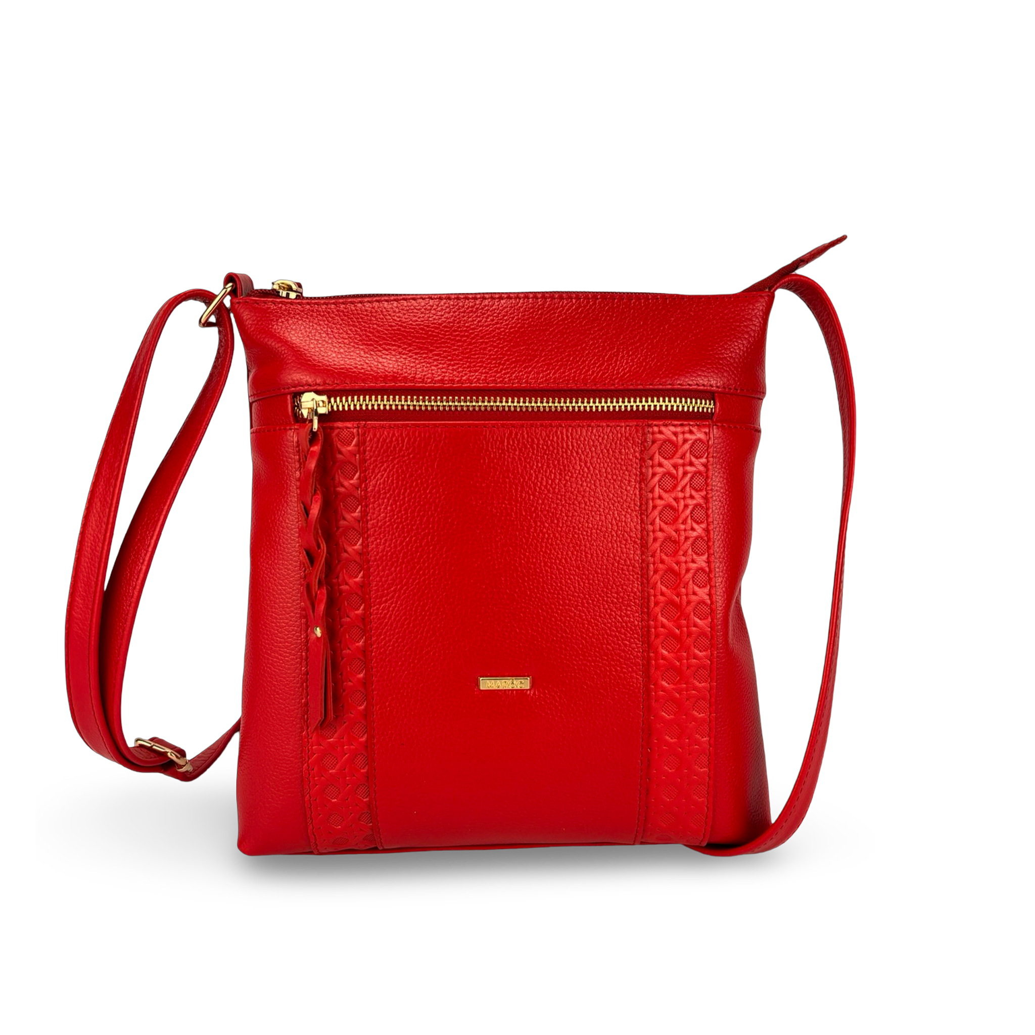 BOLSO MANOS LIBRES EN CUERO PARA MUJER ROJO VIBRANTE – MARRUECOS